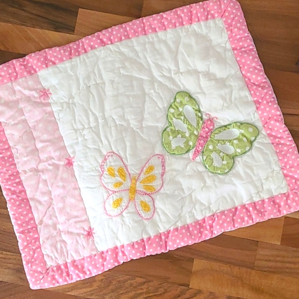 NWT! Pottery Barn Kids Lumbar Pillow Cover, Butterfly and Polka-dots